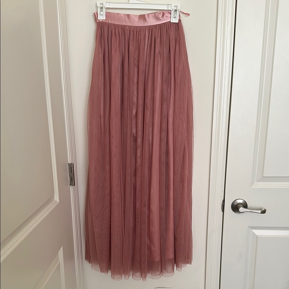 Pink Tulle Maxi Skirt